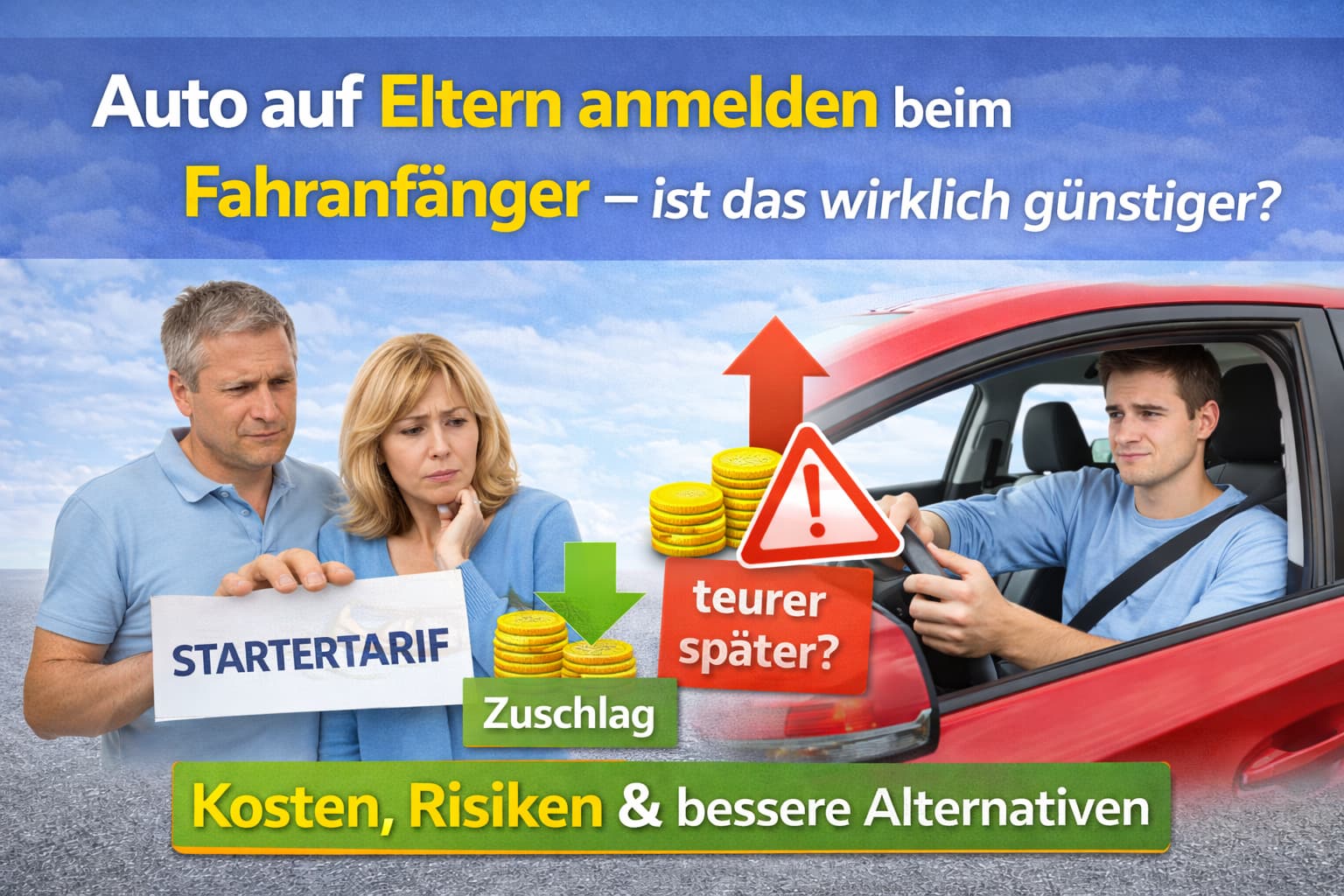 Fahranfänger: Auto auf Eltern anmelden – sinnvoll oder teuer?
